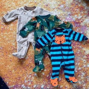 NB Carters Brand Fleece Sleepers / Playsuits